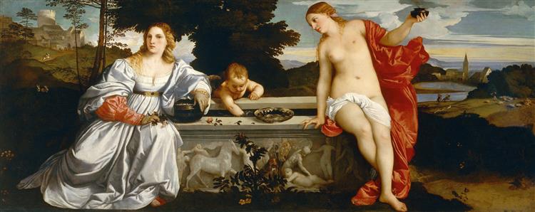 Amor sacro y amor profano, Tiziano, 1514