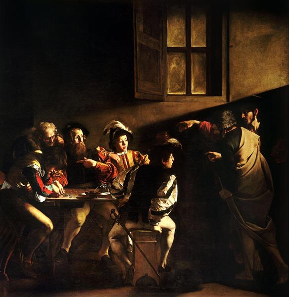 La vocación de San Mateo, c.1600 - Caravaggio